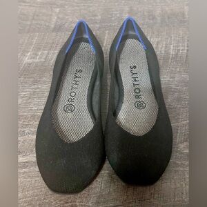 Brother Black Knit Ballet Flats with Blue Trim